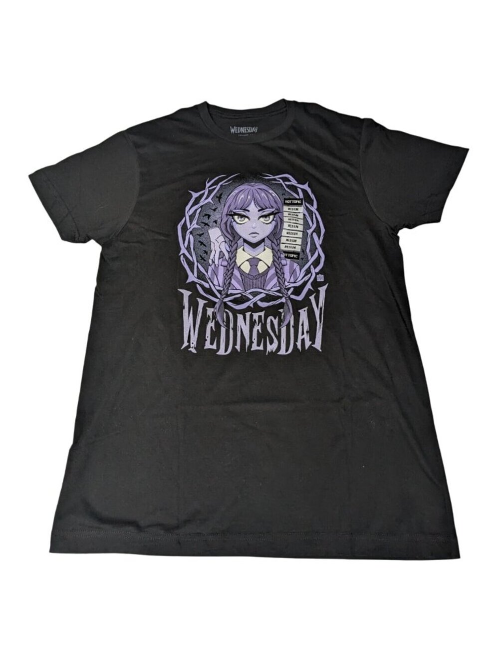 Gothic Wednesday Addams Graphic T Shirt Dark Academia Y2K Emo Streetwear Medium